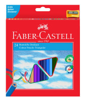 Kredki ołówkowe Faber Castell Eco Colour trójkątne z temperówką 24kol
